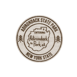 Entering Adirondack State Park Round Wood Magnet