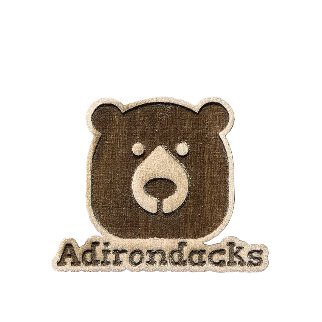 Adirondacks Bear Face Wood Magnet