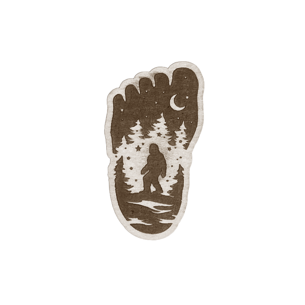 Big Foot Night Wood Magnet