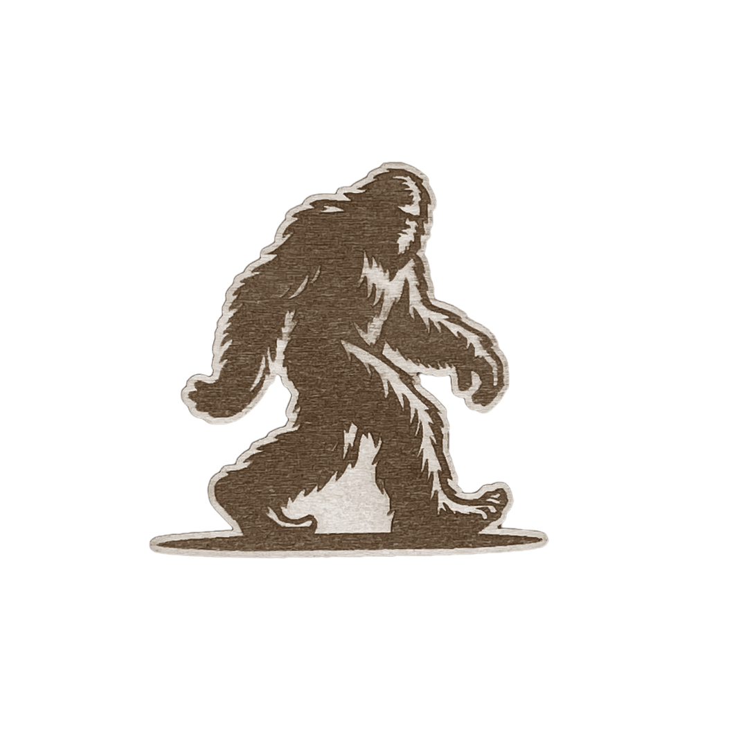Big Foot Silhouette Wood Magnet